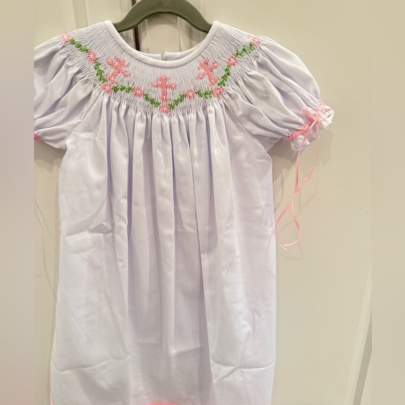 NEW Classic Whimsy Cross and Vine White Smocked Dress - Picture 4 of 8